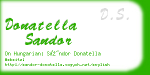 donatella sandor business card